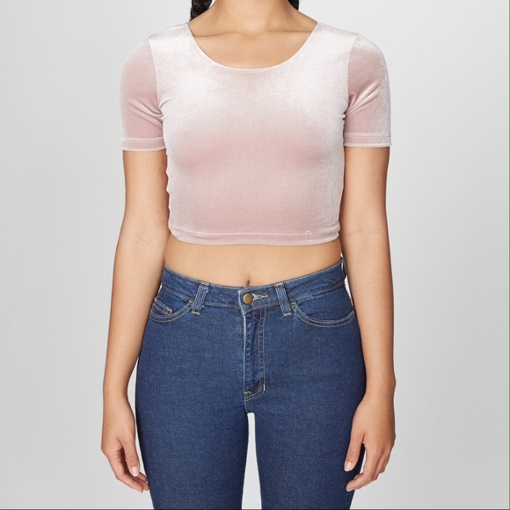 American Apparel velvet crop top